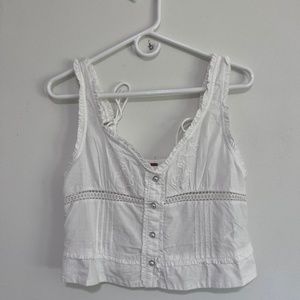 Free People White Crop Top